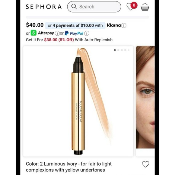YSL radiant touch concealer. NEW. LUMINOUS IVORY #2. - Picture 1 of 6